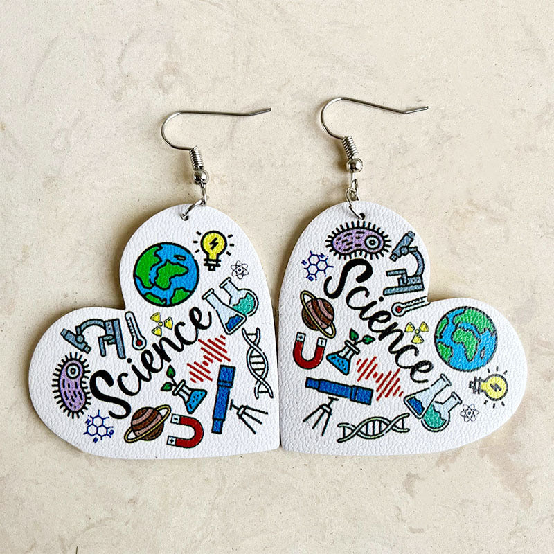 Wholesale Valentine's Day Teacher's Day Popular Heart Shape Leather Earrings
